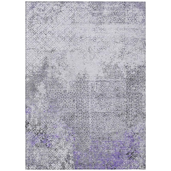 Chantille Machine Washable Indoor/Outdoor Abstract ACN2743 Purple 9 ft. x 12 ft. Area Rug