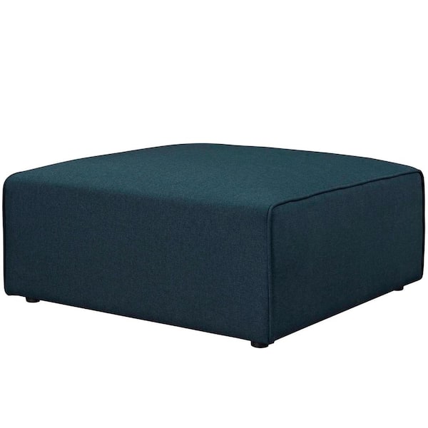 MODWAY Blue Mingle Fabric Ottoman