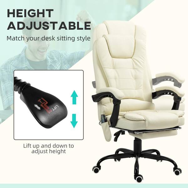 Vinsetto 7-Point Faux Leather Vibrating Massage Office Chair with