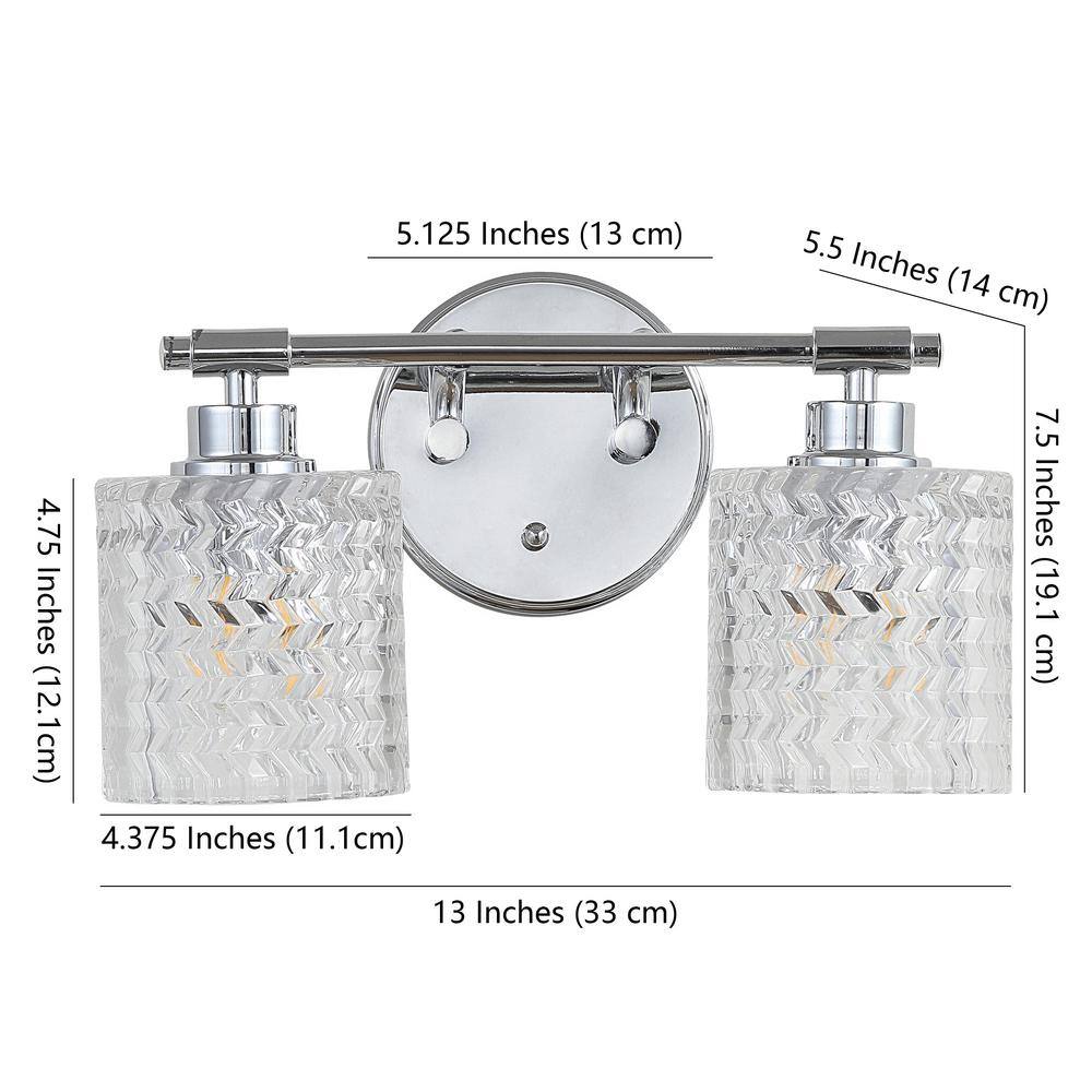 Elegant Chrome Cylinder 13" LED Vanity Wall Light with Dimmable Edison Bulbs