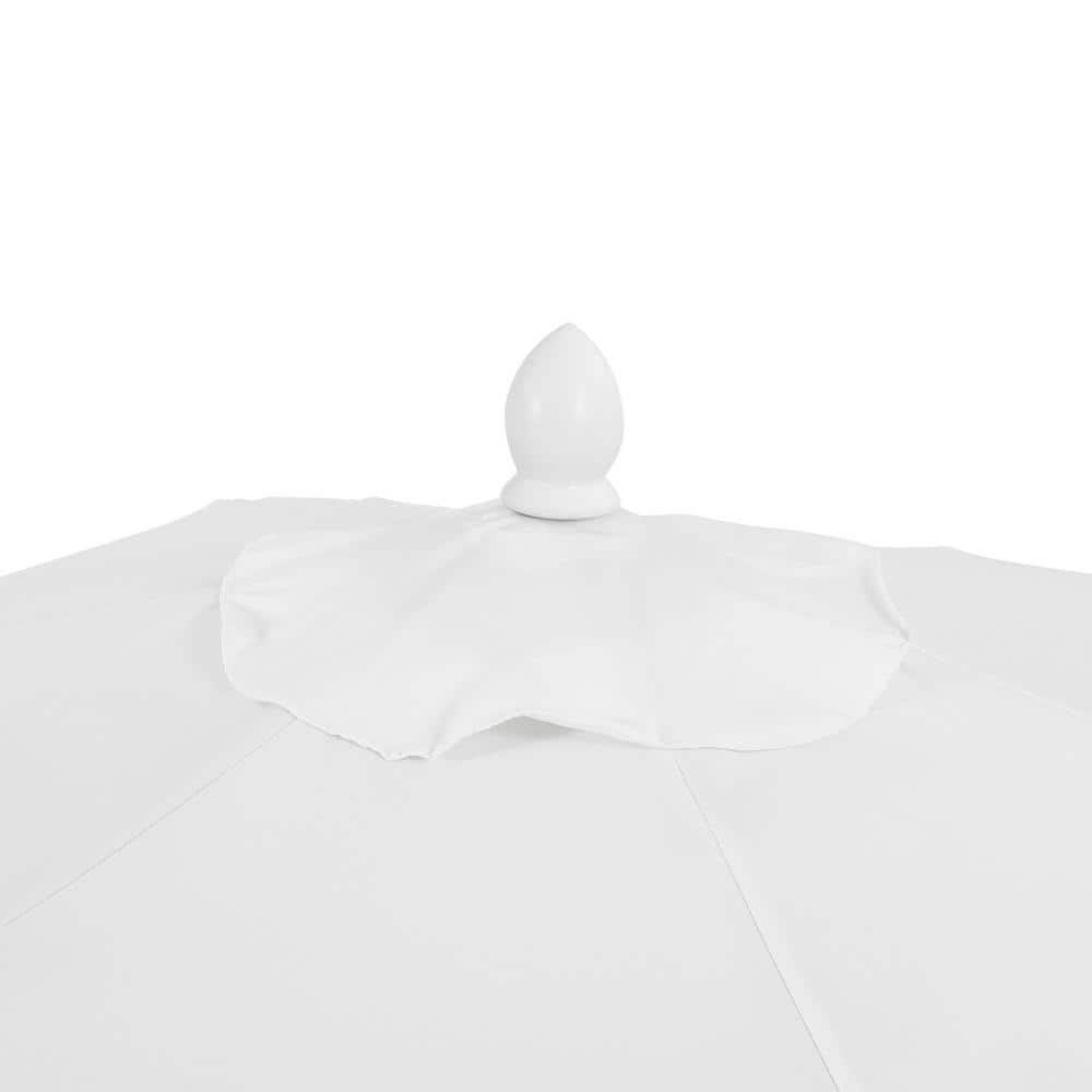 Collins 9 ft. White and Cream Aluminum Patio Umbrella with Tassels