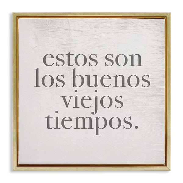 Stupell Industries Good Old Days by Lil' Rue Gold Floater Frame Typography Graphic Art Print 25 in. x 25 in.