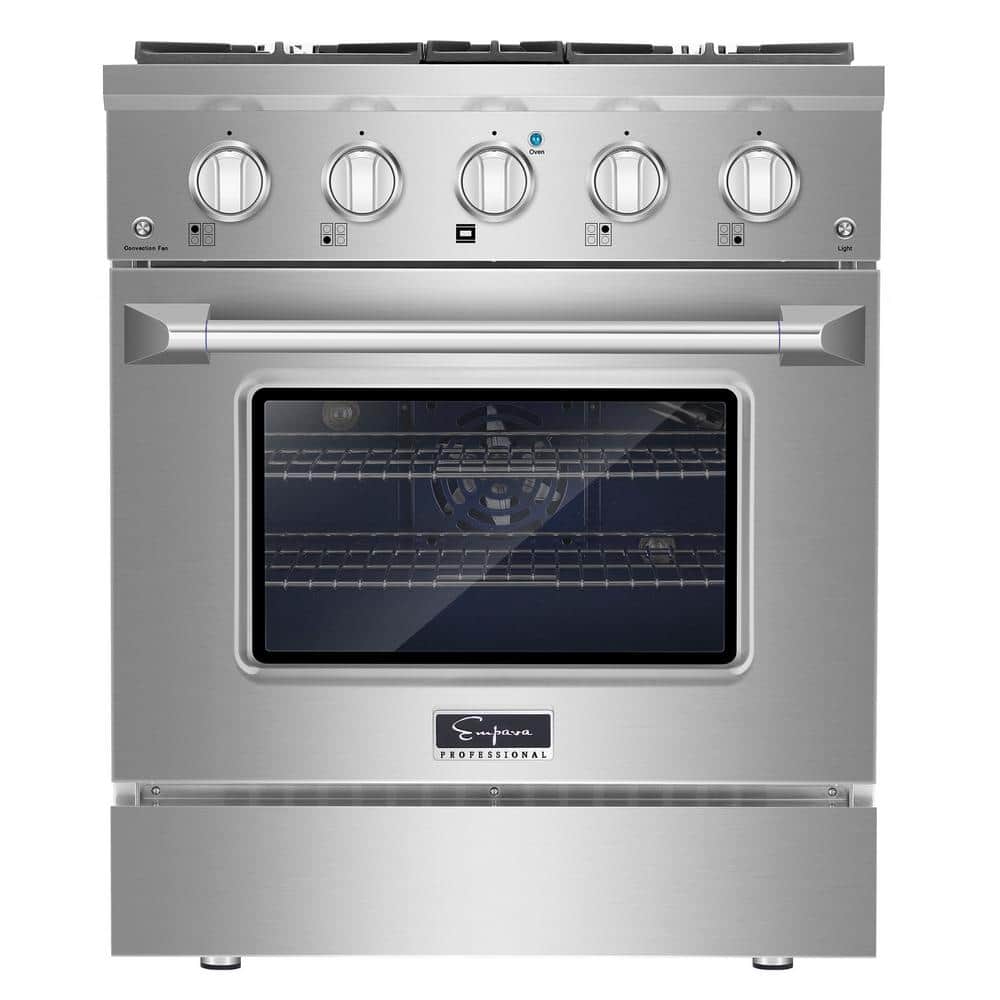 Empava 30 in. 4.2 cu. ft. Single Oven Freestanding Gas Range with 4 Burners in Stainless Steel, Silver -  EPV-30GR07