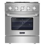 30 in. 4.2 cu. ft. Single Oven Freestanding Gas Range with 4 Burners in Stainless Steel