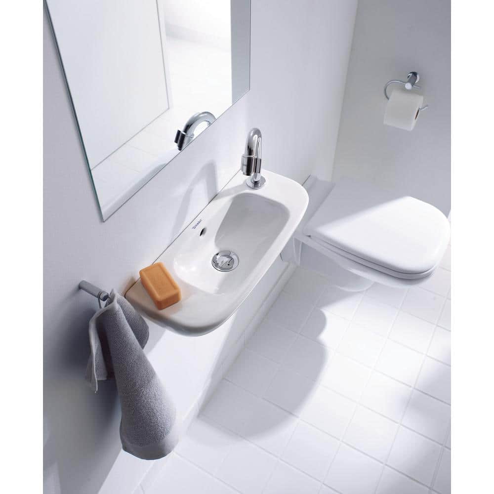 Durastyle Alpin White Ceramic Wall-Mount Bathroom Sink with Right Tap Hole