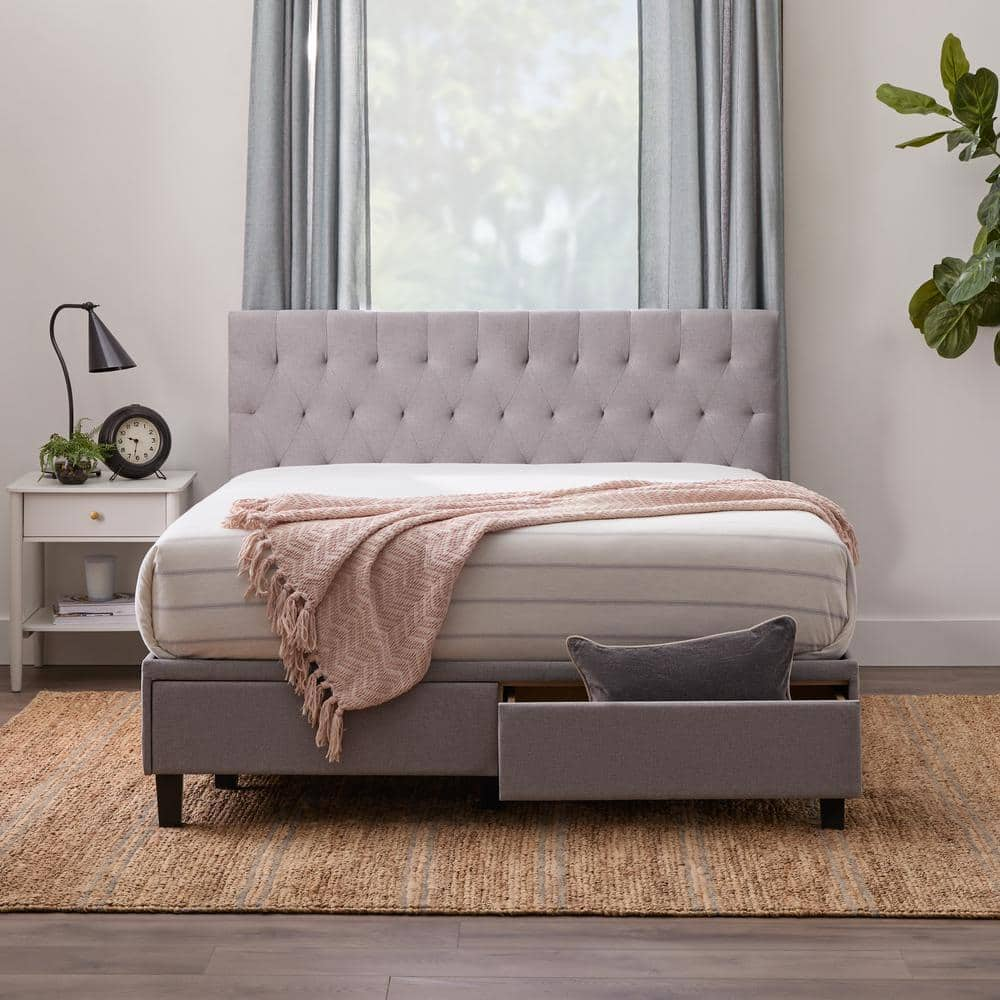 Reviews for Brookside Morgan Stone Gray Wood Frame Full Platform Bed ...