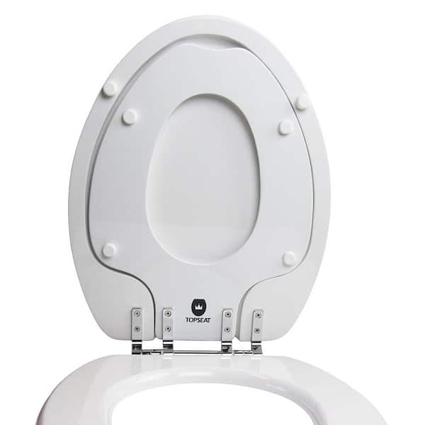 TOPSEAT TinyHiney Children's Elongated Closed Front Toilet Seat in White 