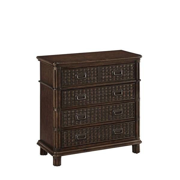 Home Styles Castaway 4-Drawer Chest in Dark Mahogany