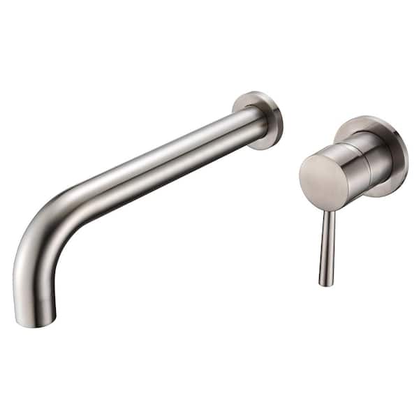 SUMERAIN Modern Single Handle Wall Mount Roman Tub Faucet with High Flow in Brushed Nickel