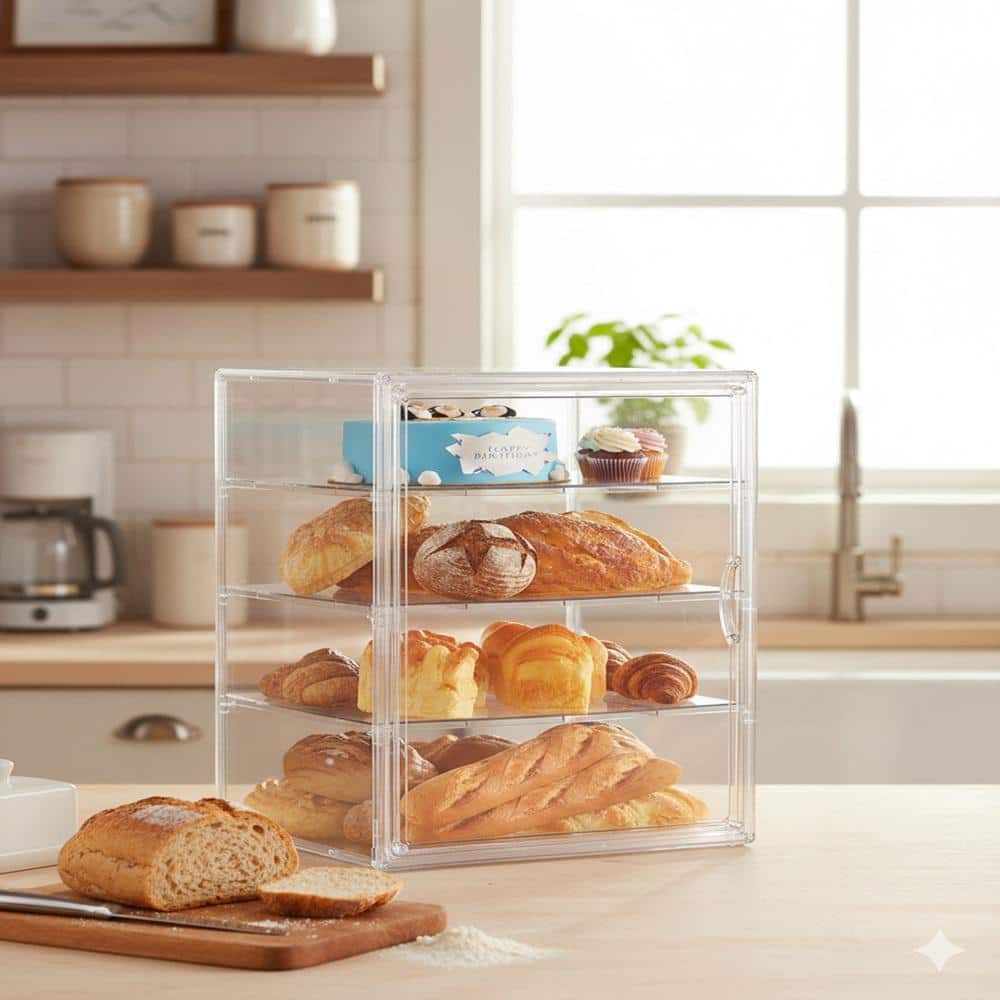Lynzavix 1Pc 4-Layer Adjustable Airtight Bread Container