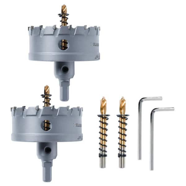 3 in. Carbide Hole Saw : Tungsten Carbide Tipped Hole Cutter Set with Titanium-Plated Pilot Drill Bit (2-Set)
