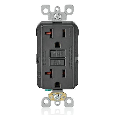 Leviton 20 Amp SmartlockPro Weather/Tamper Resistant GFCI Outlet, Black ...