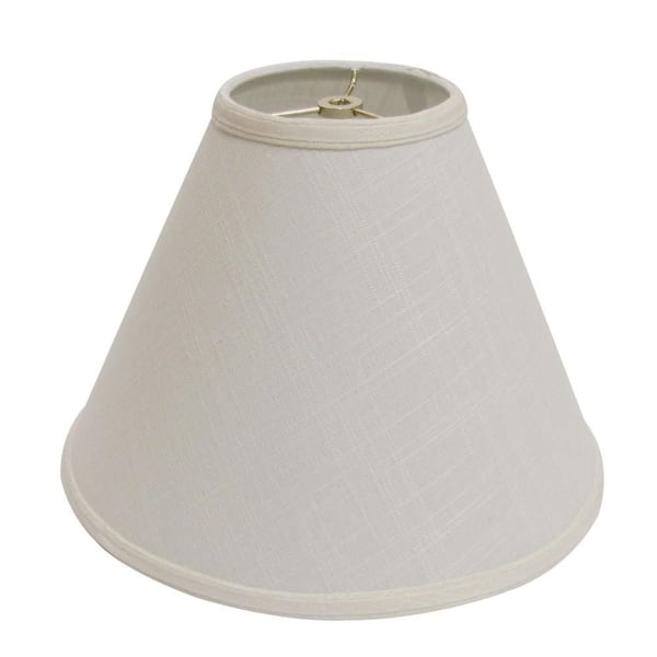 13 in. Off White Linen Cone Lamp Shade with Washer Fitter