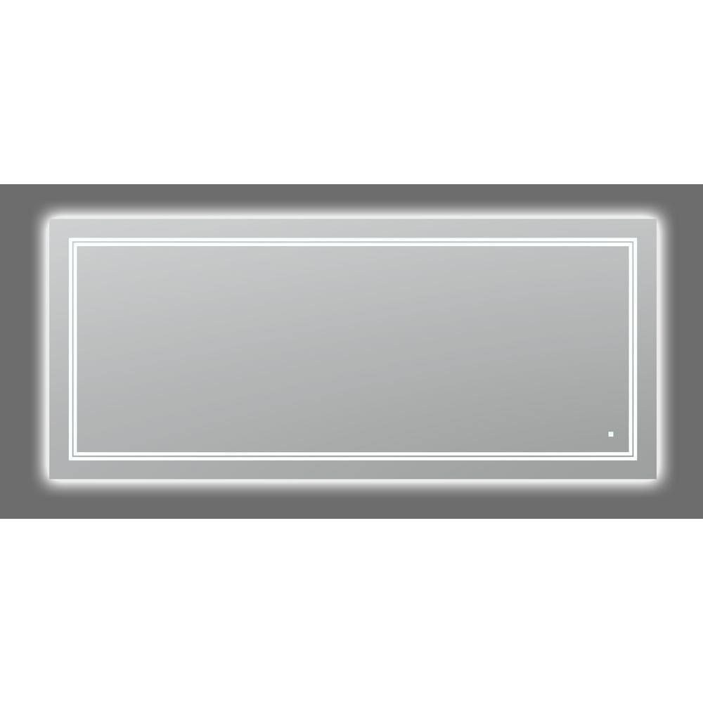 Rectangular Silver LED Backlit Bathroom Vanity Mirror