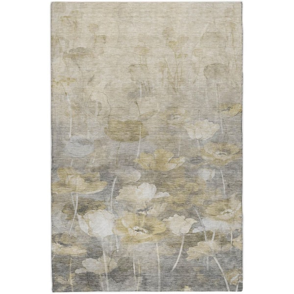 Dream Shag Premium Machine Washable Abstract ADS613 Beige 10 ft. x 14 ft. Area Rug