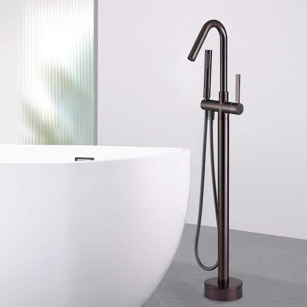 Single-Handle Freestanding Tub Faucet Bathtub Filler with Handheld Shower in Oil Rubbed Bronze