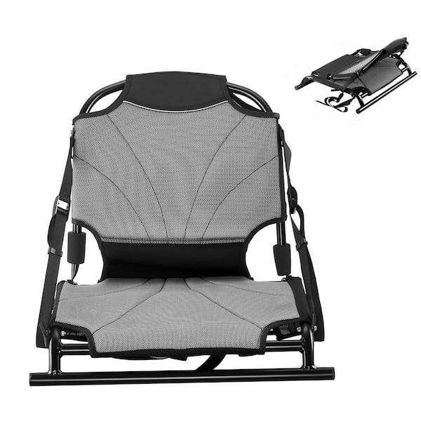 Kayak Seat, 1.3 in. Raised Height, Universal Foldable Canoe Seat with Adjustable Back Support, Adjustable Straps, 1 Pack