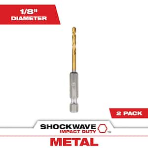 SHOCKWAVE 1/8 in. Titanium Twist Drill Bit (2-Pack)