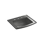 Archer Drop-In Vitreous China Bathroom Sink in Thunder Grey with Overflow Drain