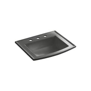Archer 22-3/4 in. Drop-In Vitreous China Bathroom Sink in Thunder Grey with Overflow Drain