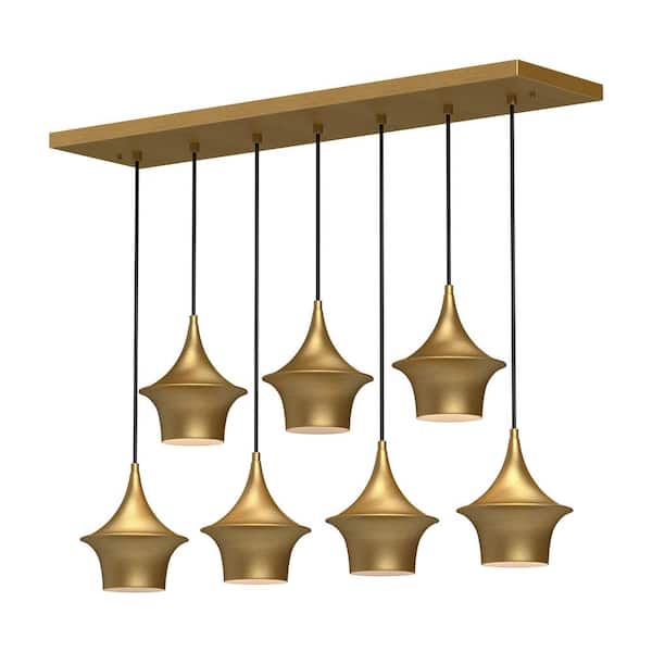 ALORA MOOD Emiko 36 in. 7 Light 60-Watt Brushed Gold Pendant Light