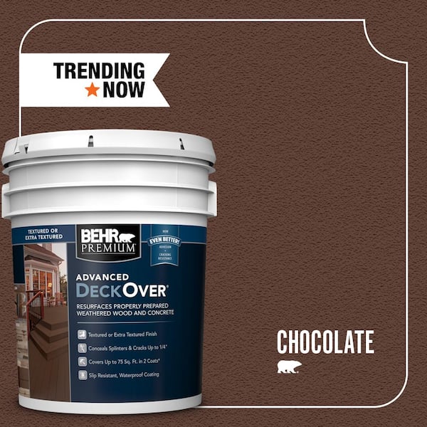 BEHR Premium Advanced DeckOver 5 gal. #SC-129 Chocolate Textured Solid Color Exterior Wood and Concrete Coating