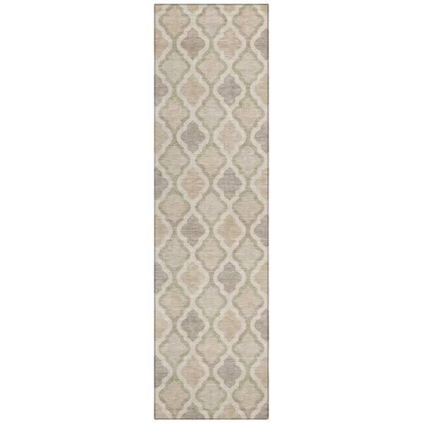 Chantille Machine Washable Indoor/Outdoor Abstract ACN3138 Beige 2 ft. x 7 ft. Runner Rug