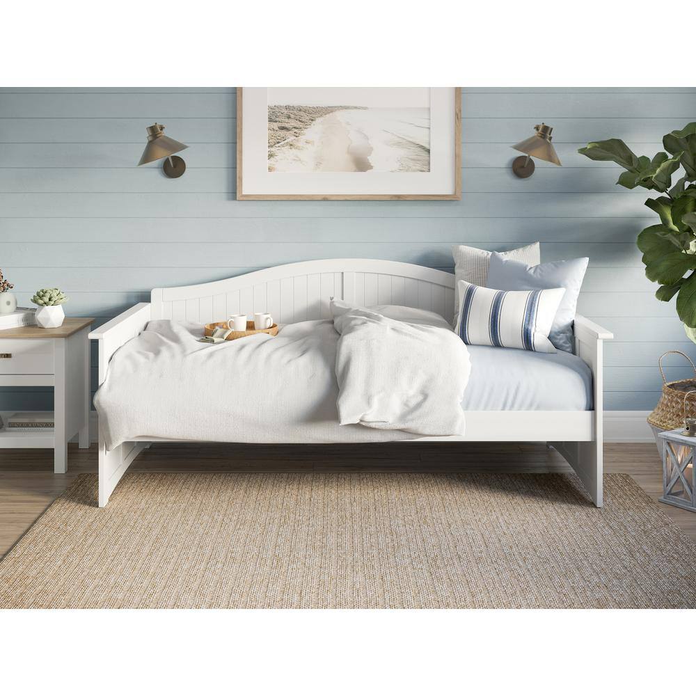 Nantucket White Twin Wood Daybed Frame with Slats