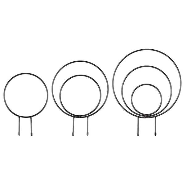 11.5 Inch Metal Multi-Circle Trellis Set of 3 Unique Plant Support Ideal for Indoor Climbing Potted Plants