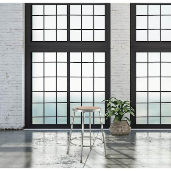 24 in. Grey Heavy-Duty Steel Stool (2-Pack)