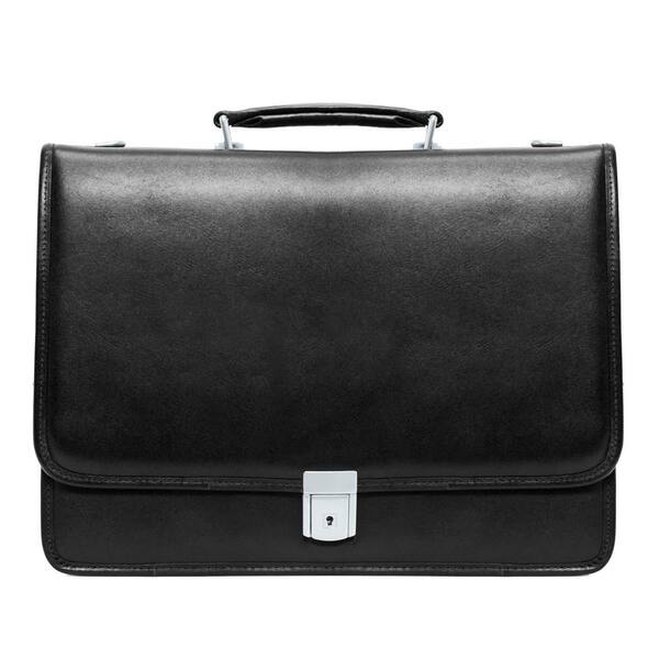 McKLEIN Lexinton Black Top Grain Cowhide Leather 15 in. Flapover Double