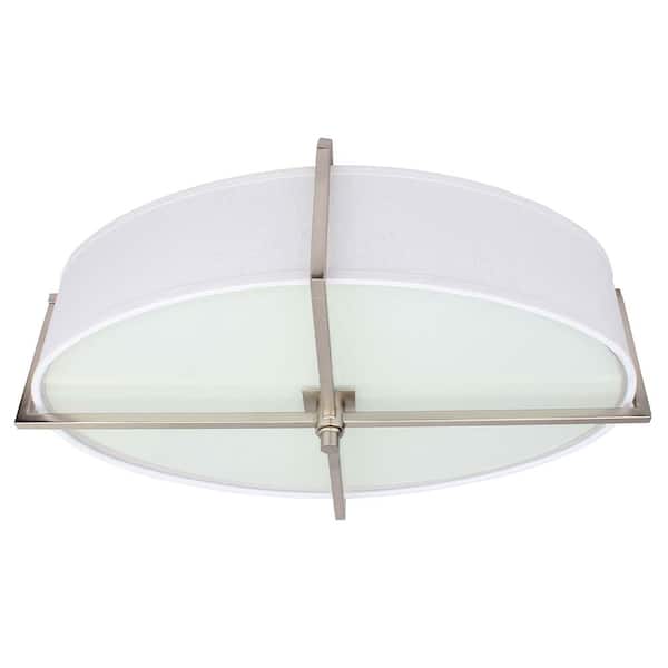 Unbranded Dhana 24 in. W with 6-Lights Brushed Nickel Flush Mount