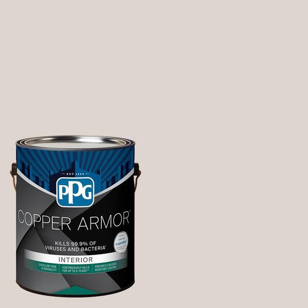 COPPER ARMOR 1 gal. PPG1018-1 Steel Me Eggshell Antiviral and Antibacterial Interior Paint with Primer