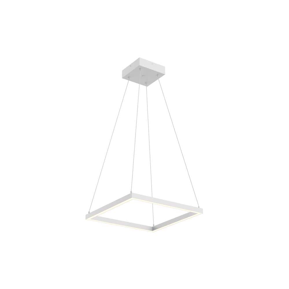 White Aluminum Square LED Pendant Light