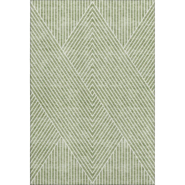 Addison Rugs Mayfield Premium Machine Washable Abstract AMF937 Aloe 3 ft. x 4 ft. Area Rug