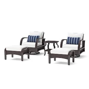 Barcelo 5-Piece Wicker Motion Patio Deep Seating Conversation Set with Sunbrella Centered Ink Cushions