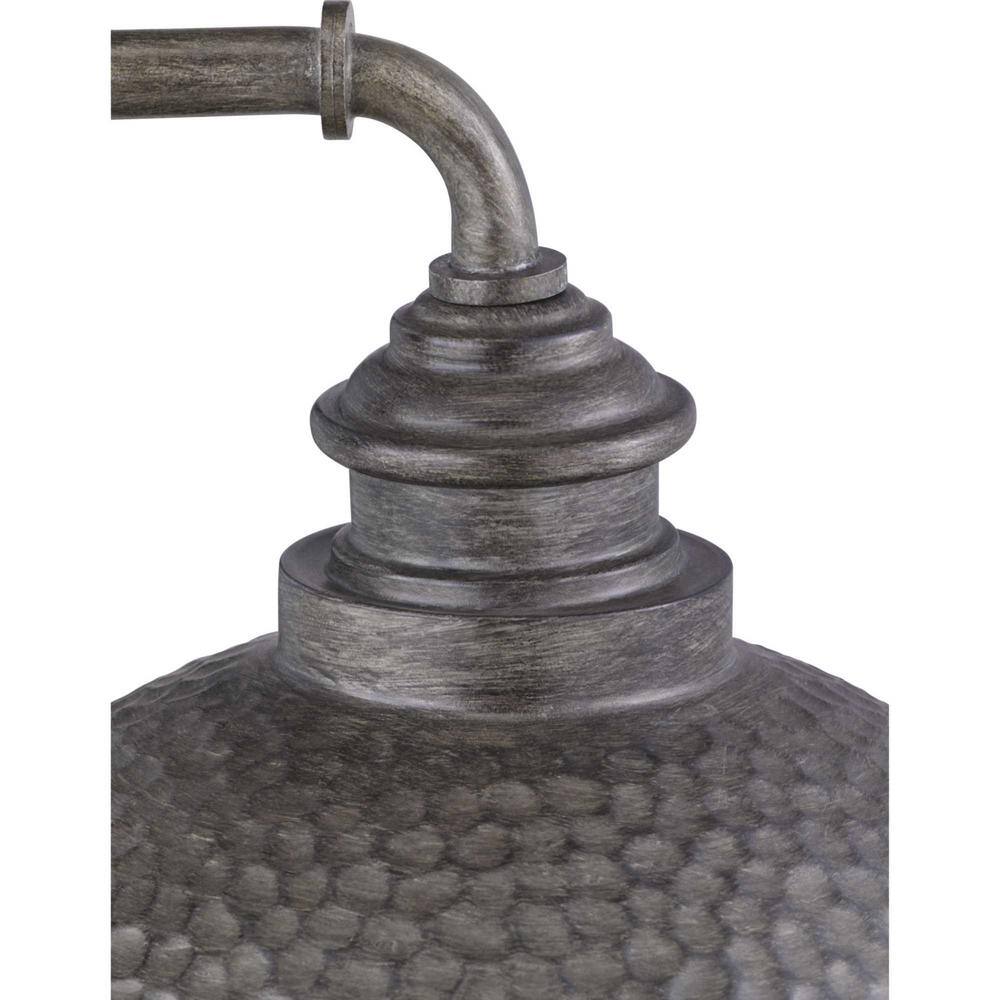 Antique Pewter Hammered Copper Wall Lantern, 12-inch
