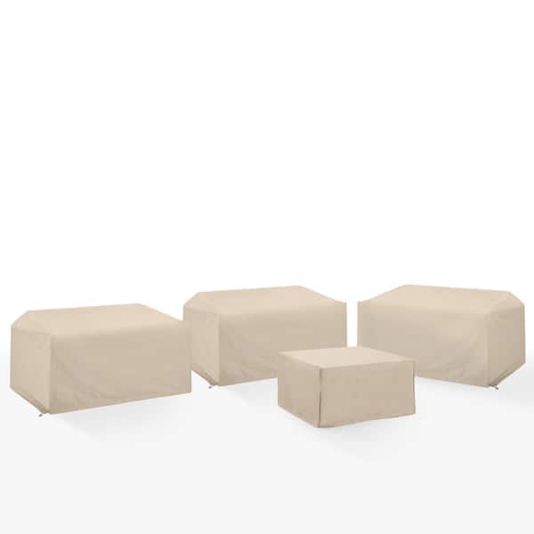 CROSLEY FURNITURE 4-Piece Tan Outdoor Sectional Furniture Cover Set