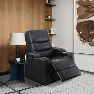 YOFE Modern Brown PU Leather Manual Recliner Chair with USB and 2 Cup  Holders, 360° Rotation Massage Heated Single Sofa Chair  CamyBE-GI36695W834-recliner01 - The Home Depot