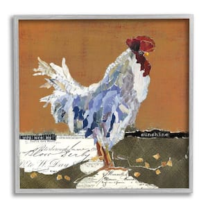 "Country Farm Chicken Collage My Sunshine Sentiment" by Carol Robinson Framed Animal Wall Art Print 17 in. x 17 in.