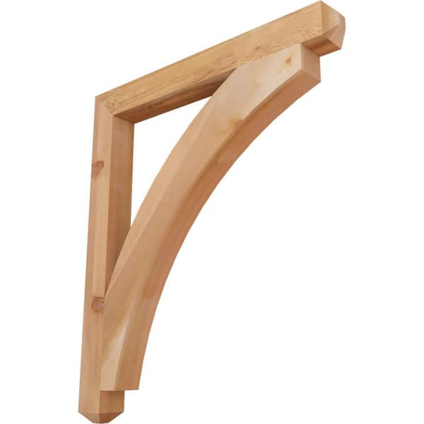 Ekena Millwork 3.5 in. x 44 in. x 38 in. Western Red Cedar Thorton Craftsman Smooth Bracket