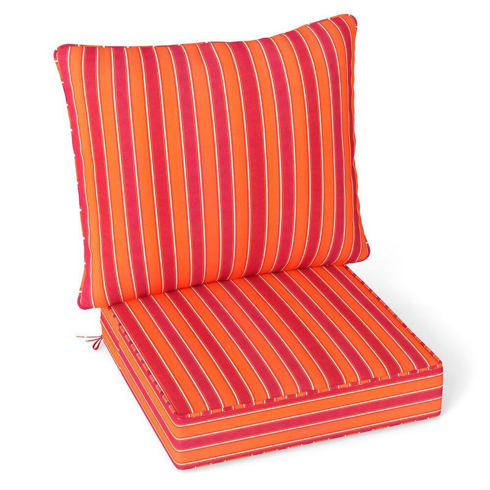 31 in. W x 25.5 in. H Replacement Outdoor Lounge Chair Cushion Pads Set with Rope Belts in Orange price history on PriceWatchPro