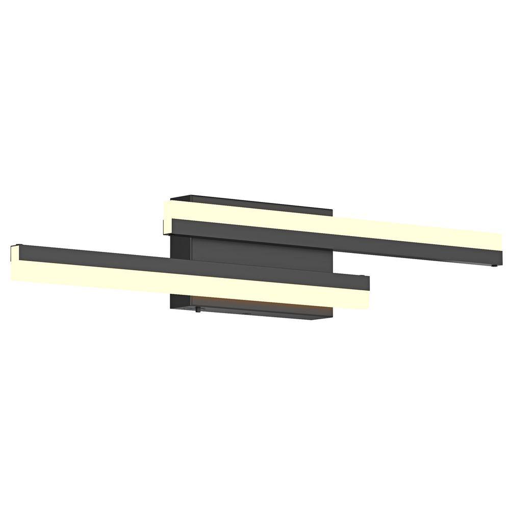 Modern 24 in. 2-Light Black LED Vanity Light Wall Sconces Over Mirror