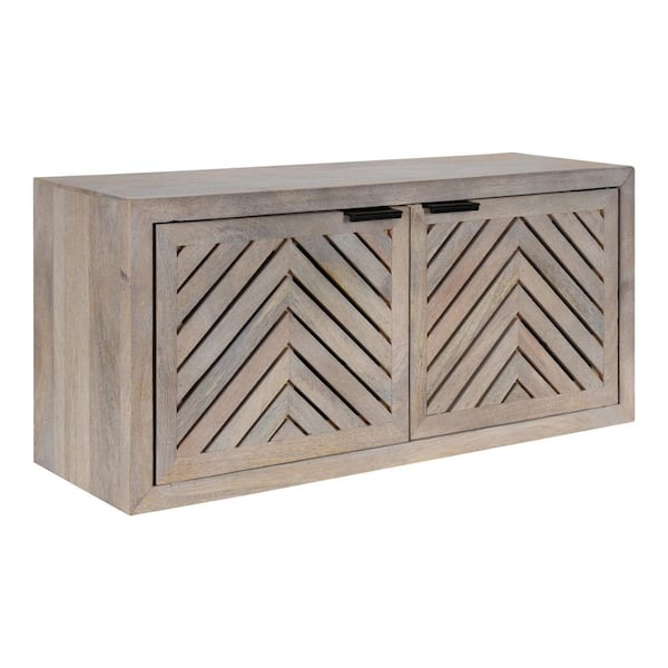 Kate and Laurel Mezzeta 10 in. x 30 in. x 14 in. White Wood Floating Decorative Cubby Wall Shelf With Brackets