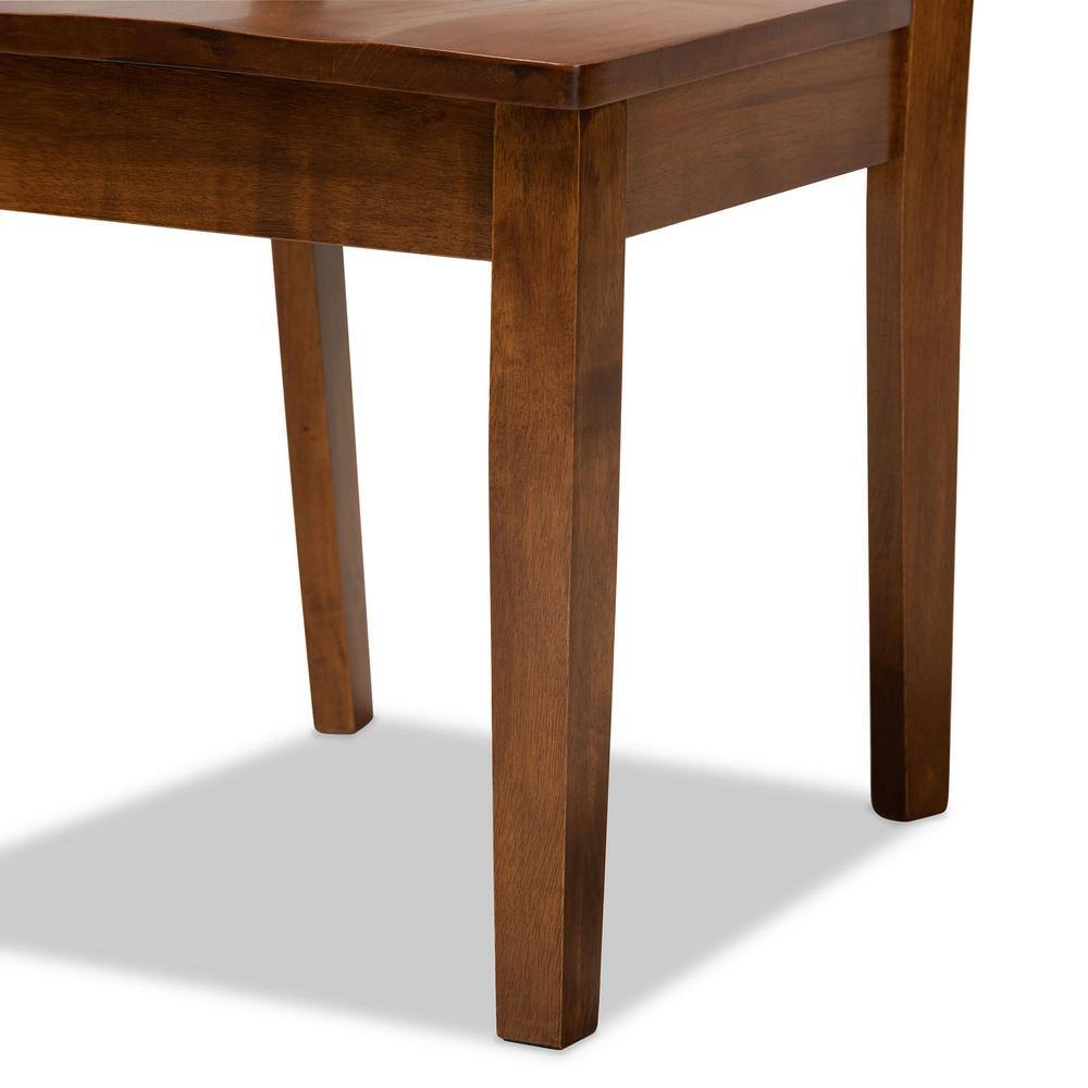 Walnut Brown Low Wood and Cane Arm Chair