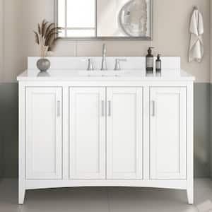 Tilton 48 in W x 21.5 in D x 34.2 in H Folding Bath Vanity Cabinet without Top in White Finish