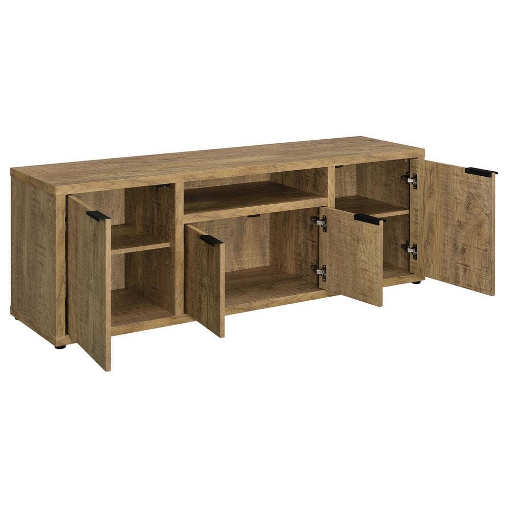 Rustic Mango Wood 3-Piece Entertainment Center with Storage