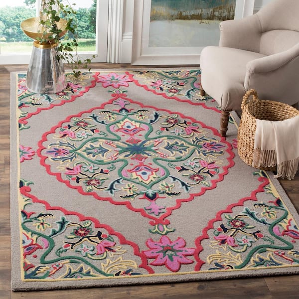 Bellagio 11 ft. x 15 ft. Dark Gray/Multi Border Area Rug