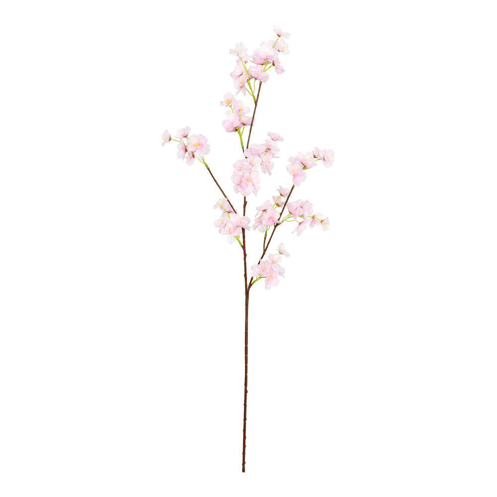 34 in. Light Pink Artificial Cherry Blossom Flower Stem Spray (Set of 6) 31395LTP The Home Depot