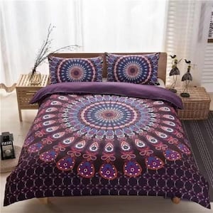 All Season Bedding 3 Piece Purple Polyester Queen Size Ultra Soft Elegant Bedding Comforters set